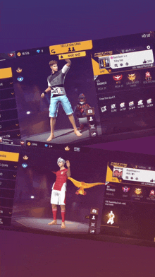 a screenshot of a game called free fire shows a man in a red shirt