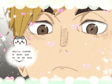 a cartoon drawing of a man with the words atsumu cuando le dicen que no es de sora written on it
