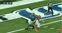 a football game is being played on a cbs channel