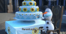 frozen olaf cake denying eating cake