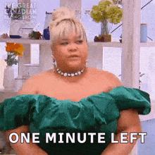 One Minute Left Ann Pornel GIF - One Minute Left Ann Pornel The Great Canadian Baking Show GIFs