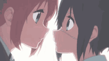 yuri nose to nose love stare anime
