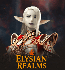 a poster for elysian realms shows a female elf