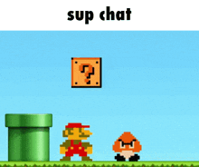 Mario Sup Chat GIF - Mario Sup Chat Retro GIFs