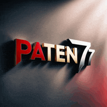 a red and gold sign that says patent7