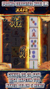 a screenshot of a game with the words promo terbatas hari kafe 98