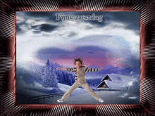 a picture of a boy jumping in the air with the words fijne zaterdag written above him