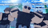 a group of roblox characters standing next to each other
