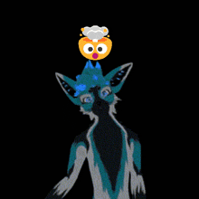 a cartoon drawing of a fox with a chef hat on its head