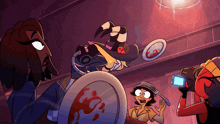 a cartoon drawing of a woman with a skull and crossbones on her hat