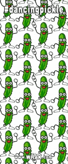 dancing pickles national pickle day happy smile