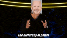 a man in a black shirt is giving a thumbs up with the words in the us government below him