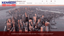 a website for seward & kissel llp shows an aerial view of the city