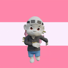 a cartoon character wearing a zhot hoodie