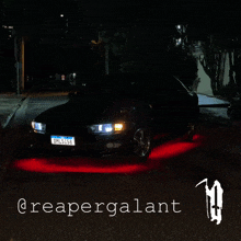 a black car with a license plate that says dml5168
