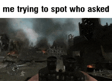 a person is playing a video game and trying to spot who asked them