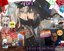 a collage of anime characters with yuri written on the top