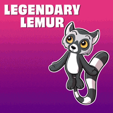 a cartoon of a lemur with the words legendary lemur behind it