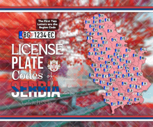 a map of license plate codes of serbia shows the first two letters of the region code