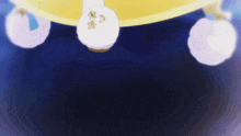 a close up of a cartoon character 's feet with a crescent moon and stars on them