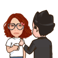 a cartoon of a man slapping a woman 's face