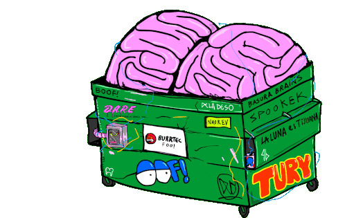 Basura Brain Brain Sticker - Basura Brain Brain Smart Stickers