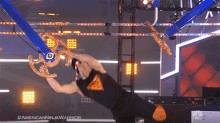 Grab On American Ninja Warrior GIF - Grab On American Ninja Warrior Jump To Another Handle GIFs