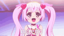 anime cute pink moego smile