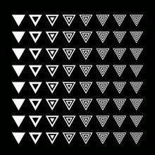 a black background with white triangles in a row
