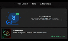 congratulations on completing all 59 achievements on october 1st 2024