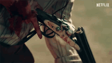 Cocking The Gun Elisa GIF - Cocking The Gun Elisa A Classic Horror Story GIFs