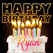 Happy Birthday Ryan Candles GIF