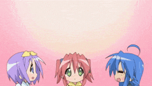 a girl with glasses and a tiger ear is surrounded by three other girls