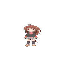 a drawing of a girl with red eyes and a bow tie
