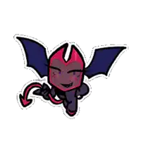 a cartoon of a devil with wings and a tail