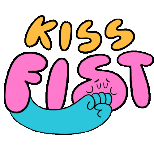 Kiss Fist Says Really Love This In Asl Sticker - Kiss Fist Asl Signing American Sign Language Stickers
