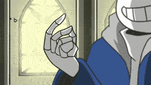a cartoon of a skeleton giving an ok sign
