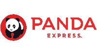 a panda express logo with a panda bear in a red circle