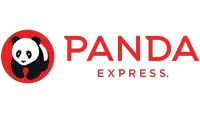 a panda express logo with a panda bear in a red circle