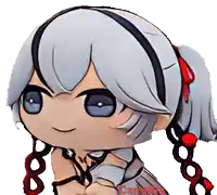 a cartoon girl with camellia written on the bottom