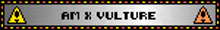 a silver sign that says am x vulture