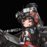 a girl wearing a helmet and goggles is holding a rifle with the word tetr on it