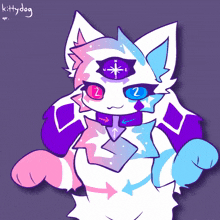 a drawing of a cat with the name kittydog on the bottom right