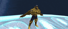 a computer generated image of a knight with wings and a sword