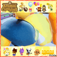 a poster for animal crossing with a bunch of cartoon characters