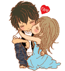 anime couple love manga kiss