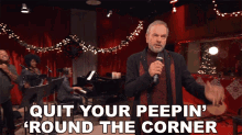 Quit Your Peepin Round The Corner Neil Diamond GIF - Quit Your Peepin Round The Corner Neil Diamond Christmas Medley Song GIFs