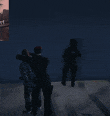 a group of people standing in front of a screen that says ' s.w.a.t. ' on it
