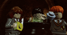 a lego harry potter character with a speech bubble