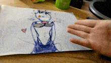 a child 's drawing of a devil with a bow tie and the word tike on it